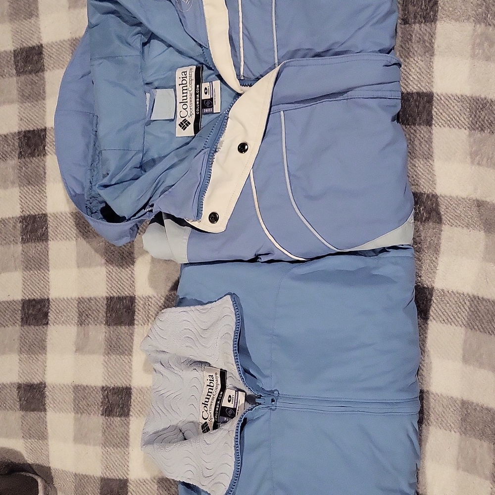 Women's Columbia Interchange Blue Winter Jacket Small Inner + Outer Jacket